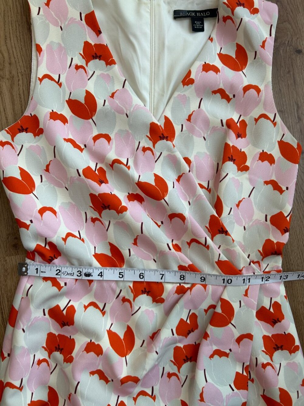 Black Halo Avilla Sheath Dress Size 0 Floral Tulip Print Wedding Guest Career - Picture 11 of 12